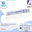 Hisopo plástico y rayón 150mm estéril peel pack - Aptaca