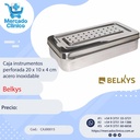 Caja instrumentos perforada 20 x 10 x 4 cm  acero inoxidable - Belkys