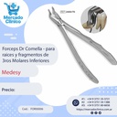 Forceps Dr Comella - para raices y fragmentos de 3ros Molares Inferiores - Medesy