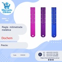 Regla milimetrada metálica con colores - Dochem