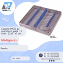 Cassete INOX p/ autoclave para 15 Instr. 22x21x3 cm - MEDISPOREX