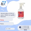 Alcohol etílico al 70% en spray x 500ml, con gatillo - Bialcohol - PORTA
