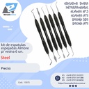 kit de espatulas espejadas Almore  p/ resina 6 un - Steel