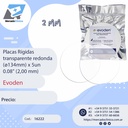 Placas / láminas  Rígidas transparente redonda (ø120mm) x 5un 0.08" (2 mm) - Evoden